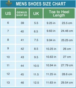 mens footwear size chart